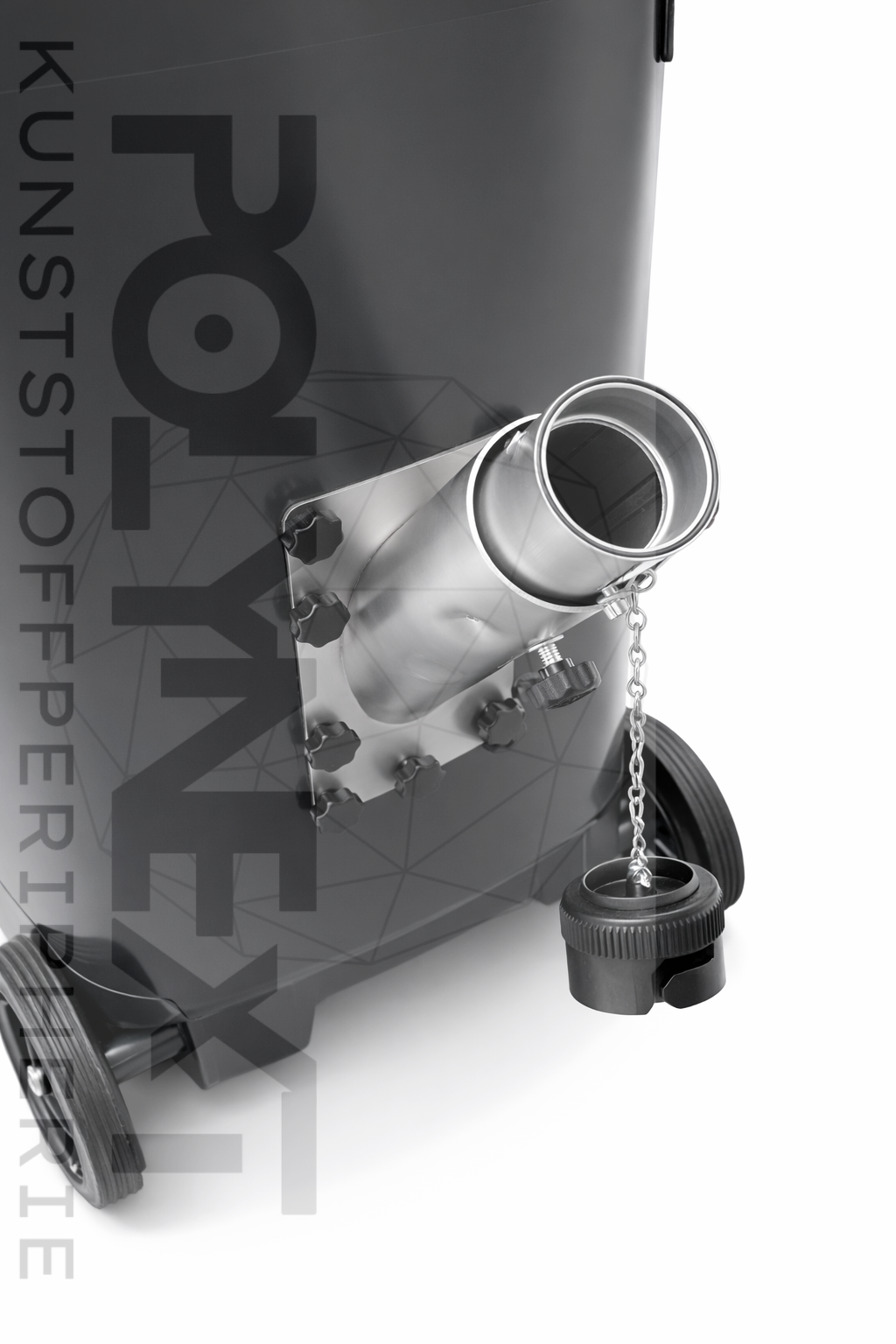 Edelstahl-Ansaugstutzen mit Schnellkupplung & Verschlusskappe 