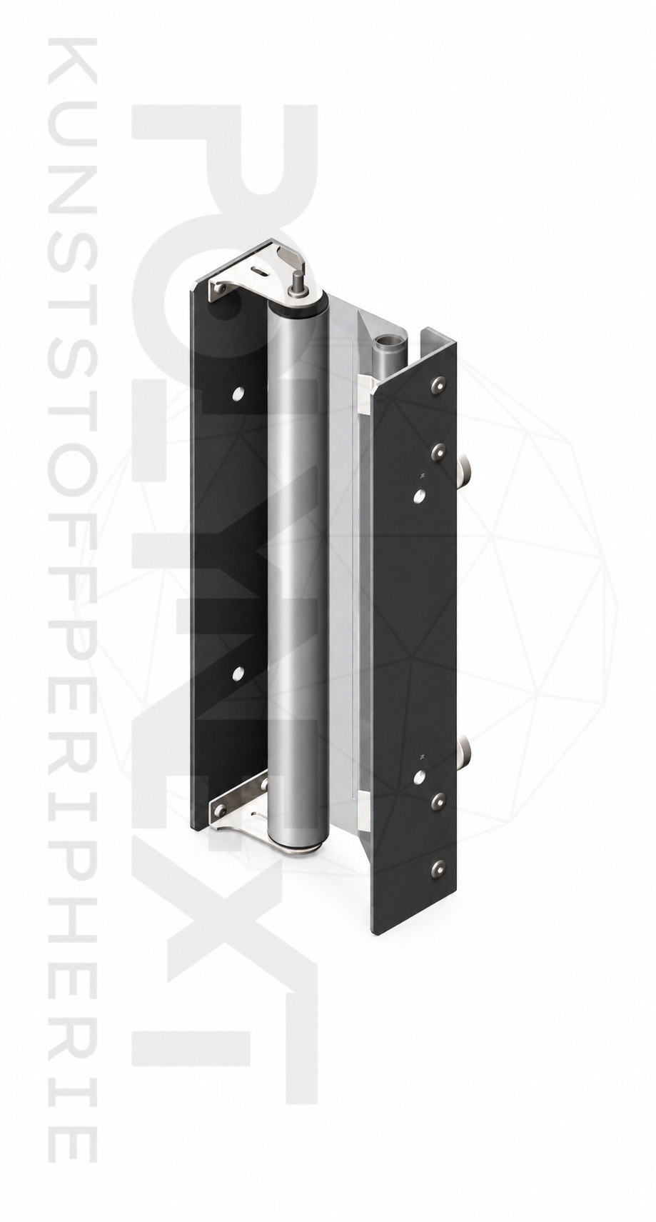 Abdeckrollo mit Rollmechanismus und magnetischer Werkzeugbefestigung für den Spritzguss